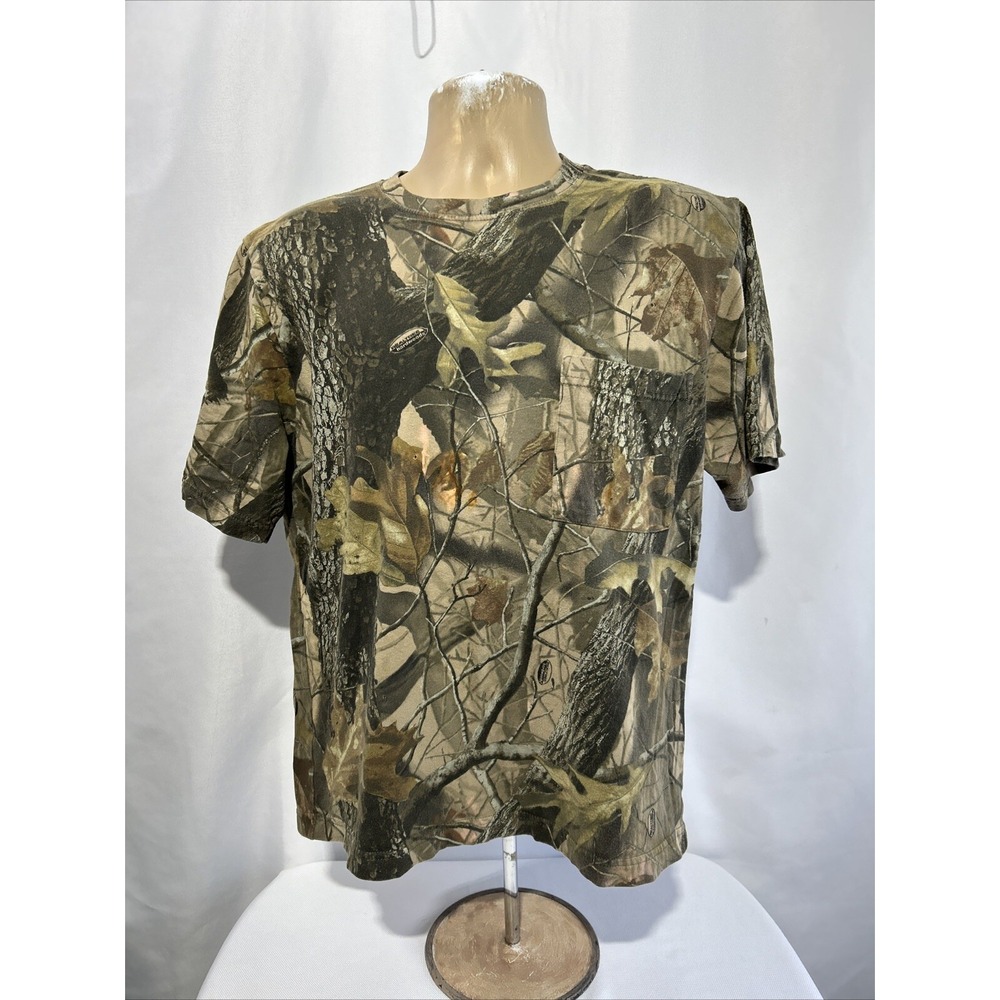 Outfitters Ridge Pocket T Shirt Mens Medium Camo Realtree Hardwood Hunting See *